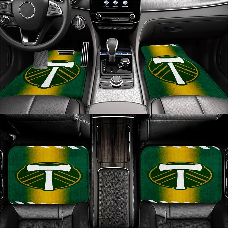 Portland Timbers Black Car Floor Mats Full Coverage All-Season Car Mats, XPE Non-Slip And Wear-Resistant Mats Suitable for SUV Interiors, Textured Car