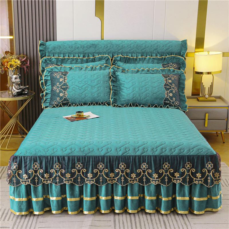 Роскошное зимнее покрывало на кровать, толстое домашнее кружевное покрывало в стиле юбки, простыни с вышивкой, хлопковые покрывала в европейском стиле