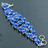 Tanzanite Quartz Oval Shape Gemstone Bracelet Elegant Adjustable Link Jewelry 8"