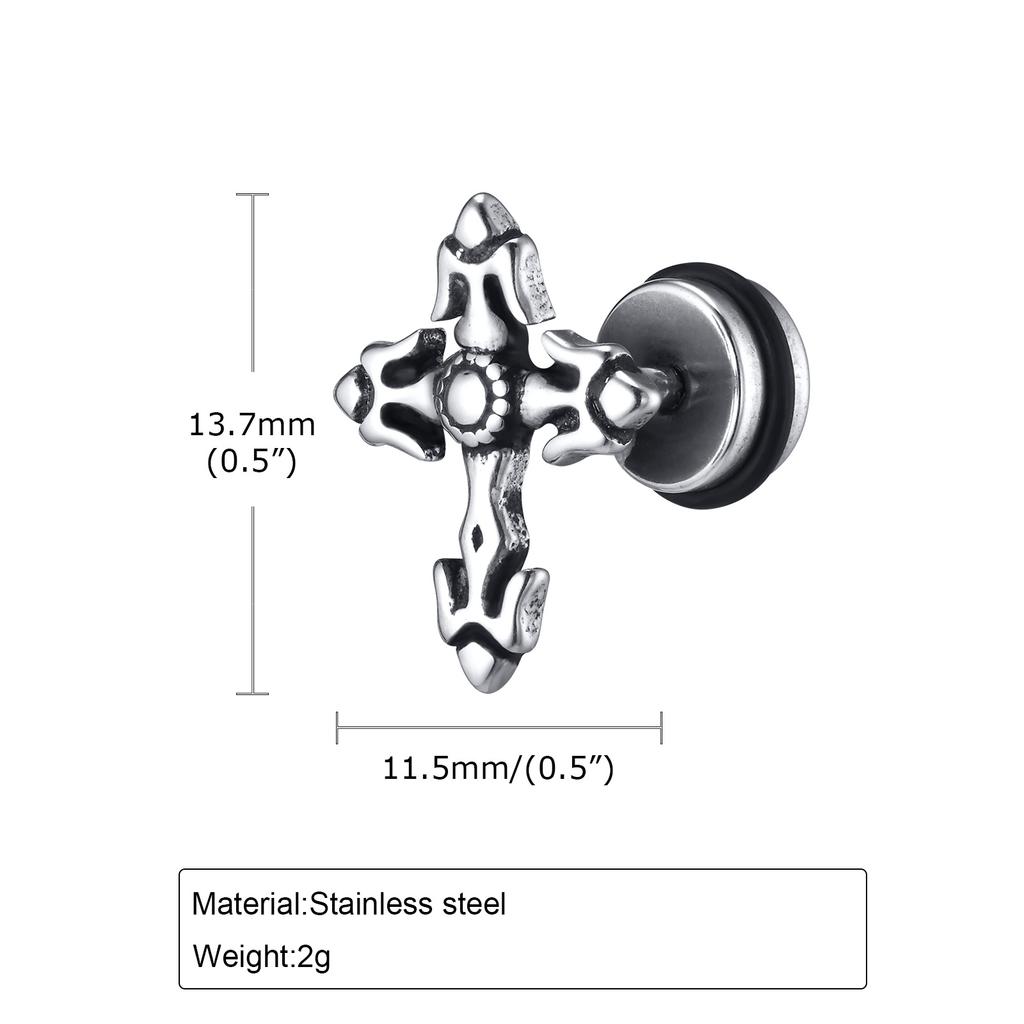 Spider/Cross/Cat/Crow/Four-pointed Star Stud Earrings for Unisex Unique Design Punk Personality Earrings Enamel Fashion Jewelry