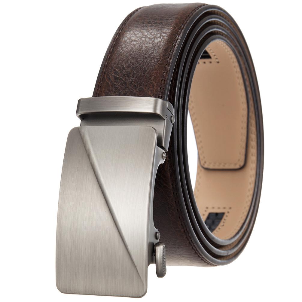 Ремень с автоматической пряжкой, мужской ремень, двухслойная воловья кожа Ly36-25348-1