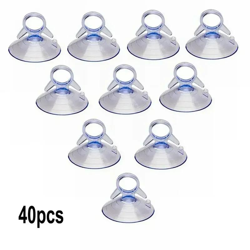 40Pcs Car Glass Windshield Sunshade Suction Cups Small PVC Sucker Car Window Suction Cup Hooks 5mm For Automotive Visor
