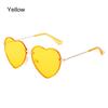 Модные Очки Косплей Без Оправы Сердце Солнцезащитные Очки для Женщин Солнцезащитные Очки в Форме Сердца