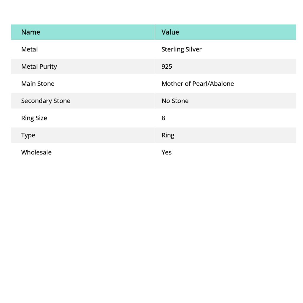 Abalone Shell Gemstone Handmade 925 Sterling Silver Jewelry Ring Size 8 K6p97