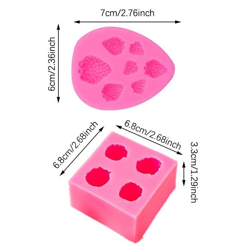 3D Mini Strawberry Silicone Fondant Molds Berries Chocolate Fondant Candy Mold