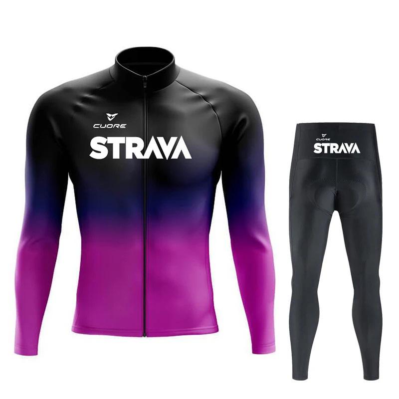 Slim-fitting Cycling Suit, Men's and Women's Same Mountain Road Bicycle Quick-drying Trend Cycling Suit  Autumn Breathable Cycling Suit Set