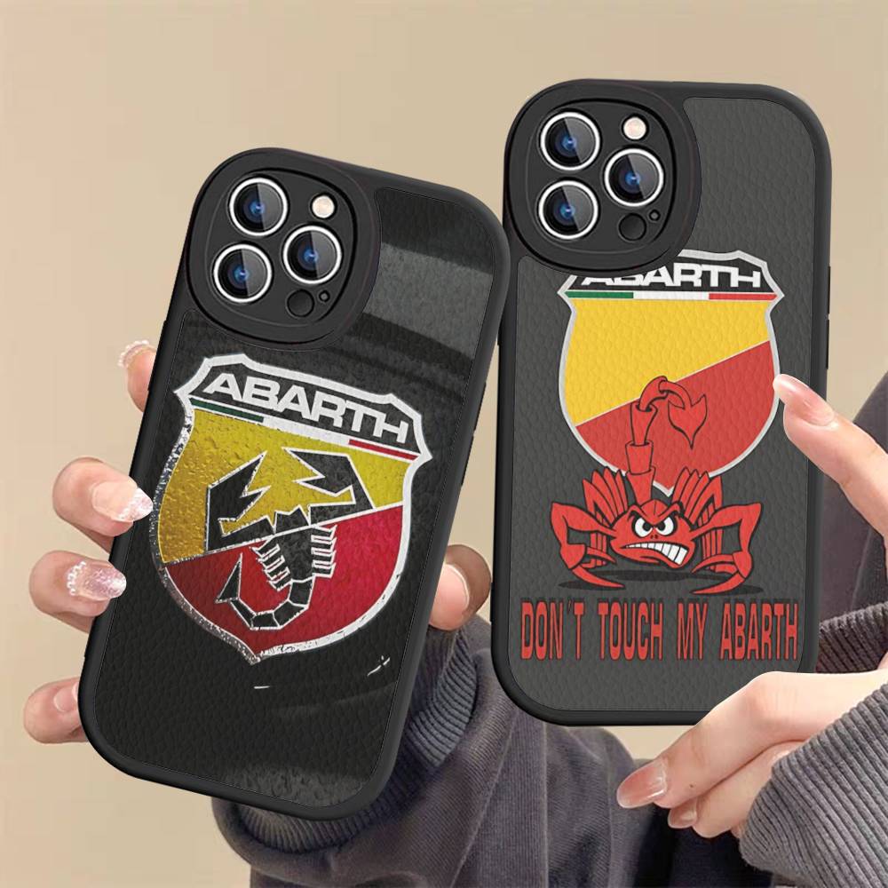 Италия Знаменитый Автомобиль A-ABARTH Логотип Чехол для Телефона Жесткая Кожа Для IPhone 14 13 16 Mini 15 14 11 12 Pro Max Plus Fundas