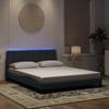 VidaXL Bed Frames with LED Lights, Upholstered Bed with Slat Base, Double Bed, Adult Bed, Modern, Dark Grey 3213788