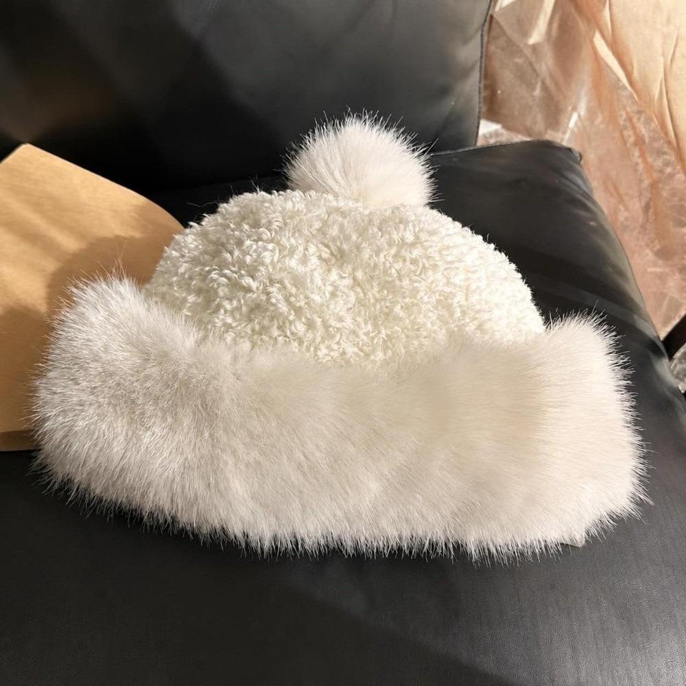 Thick Plush Plush Winter Hat Ear Covering Faux Fur Hats Gifts Basin Hats Women
