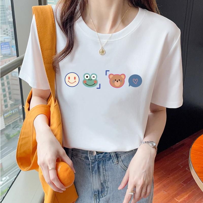 VEZFAA Женские модные повседневные летние весенние блузки и рубашки с круглым вырезом с короткими рукавами