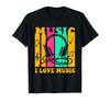 Музыкальный Любитель Цветные Музыкальные Ноты Наушники Басы Beats Футболка