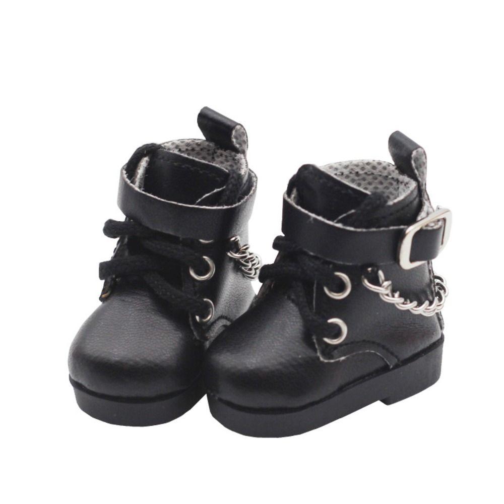 1Pair Doll Shoes Mini Doll Shoes Chain Shoes PU Leather EXO Doll Boots BJD Doll PU Shoes  Kids Gifts