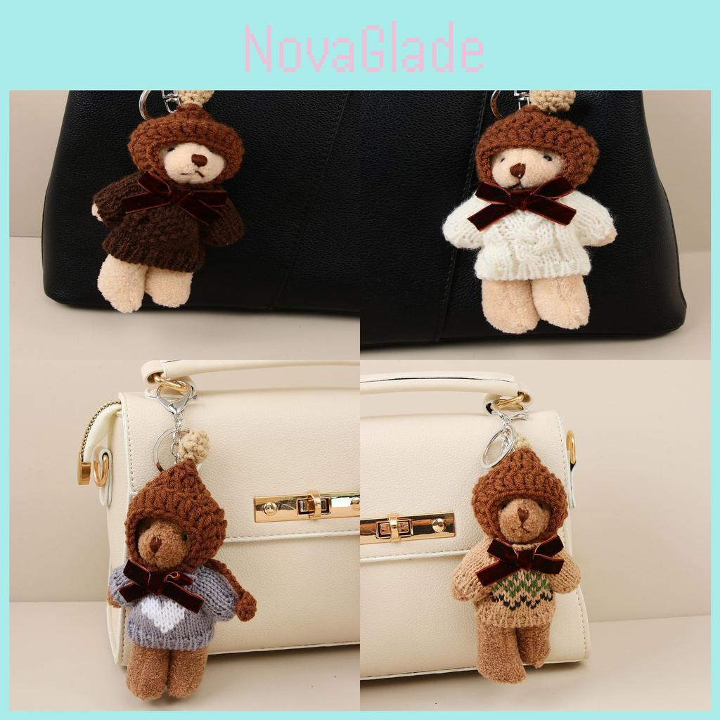 Plush Bear Keychain With Cartoon Animal Pendant For Bags And Gifts