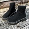 Spring Foreign Trade Large Size Fashion Boots Women's New Elastic Fly-woven Thick-soled Socks Boots Casual Low-tube Martin Boots