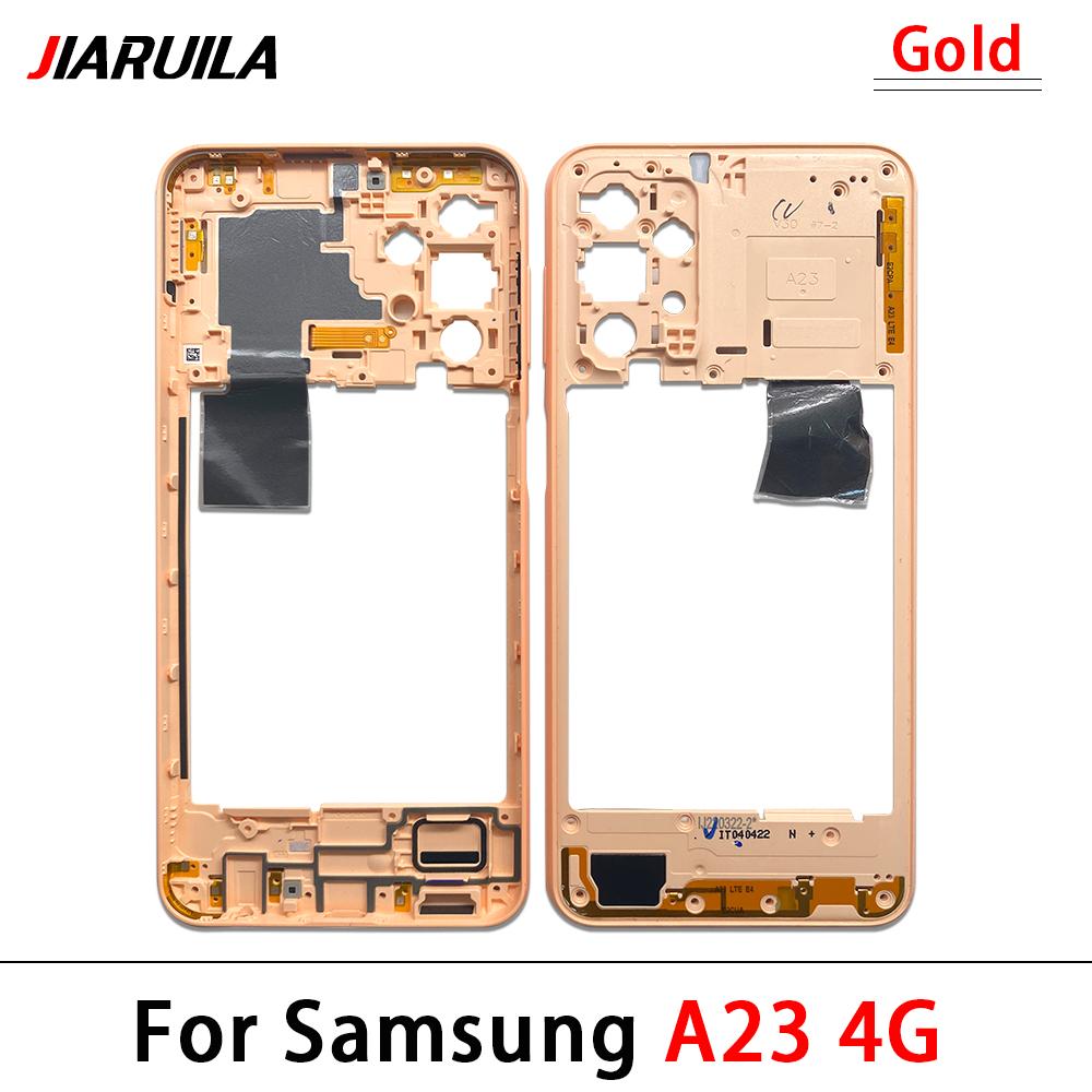 For Samsung A22 5G A226B / A22 4G A23 5G Housing Middle Frame Case Middle Frame Bezel Plate Replacement Parts With Side Key