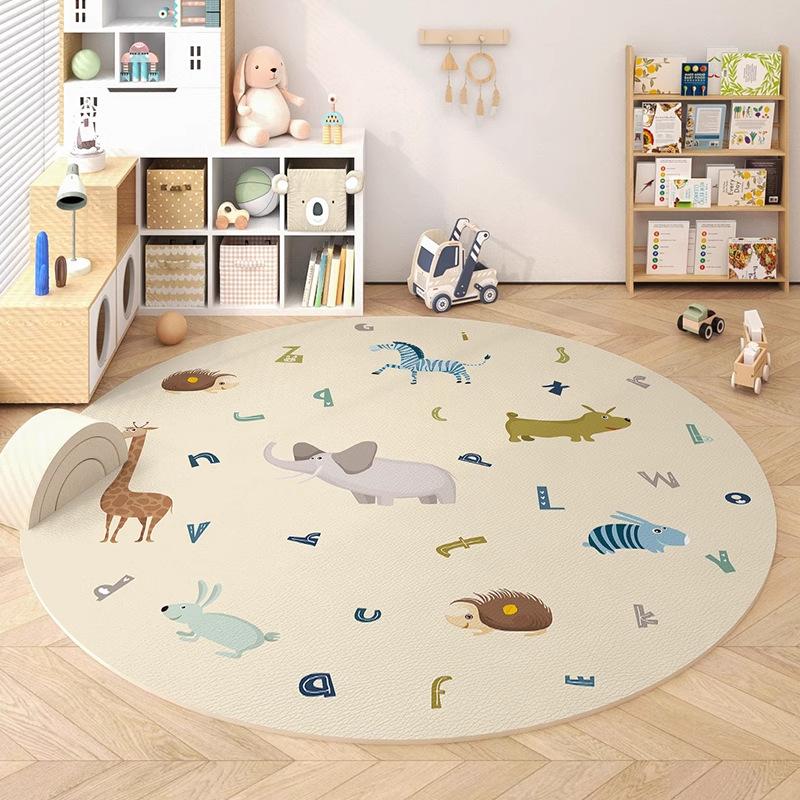 Милый мультяшный круглый ковер из кристального бархата для гостиной, кофейного столика, прикроватный коврик для спальни, коврик для ног в гардеробной, домашний декор