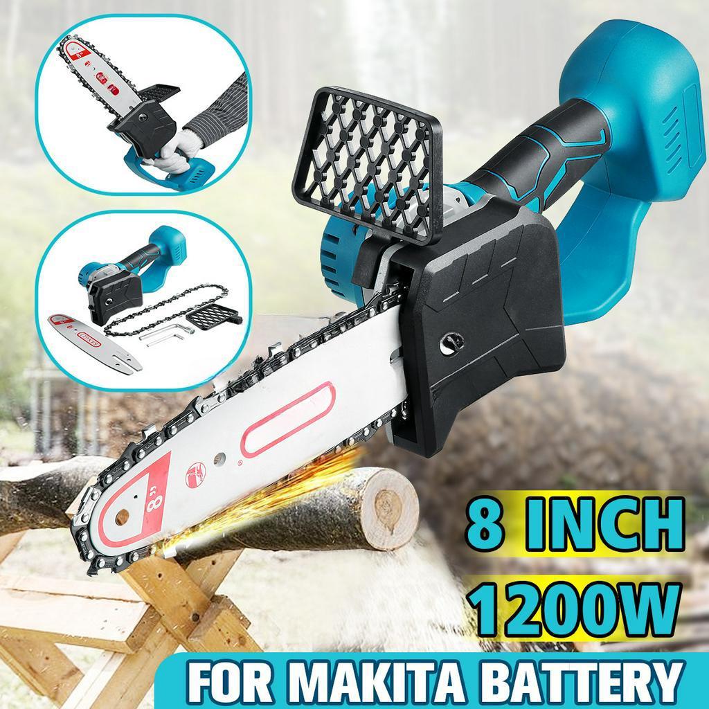 8 Inches Brushless Cordless Electric Chainsaw Pruning Saw Rechargeable Woodwork Cutter Garden Logging for 18-21V Battery