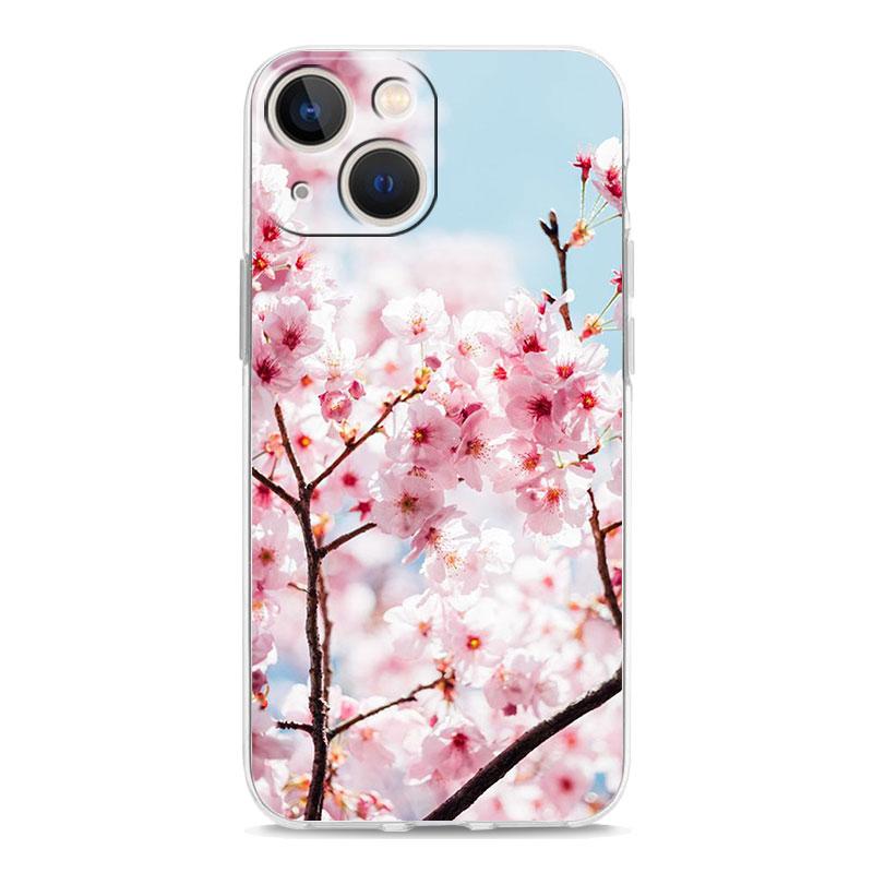 Cherry Blossom Tree Luxury Transparent Phone Case For iPhone 18 15 14 13 12 mini 11 Pro Max XS X XR SE 7 8 Plus Clear Cover