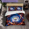 Manchester City Pattern 3 Pieces Bedding Set Soft Microfiber Duvet Cover with Pillow Cases for Bedroom