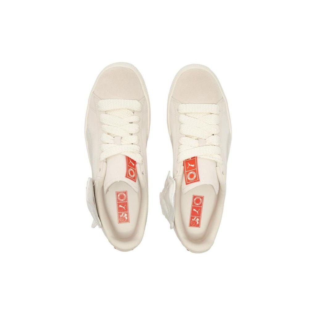 Puma Clyde Прочные Дышащие Низкие Кроссовки Унисекс Кроссовки Молочно-белые 393524-01