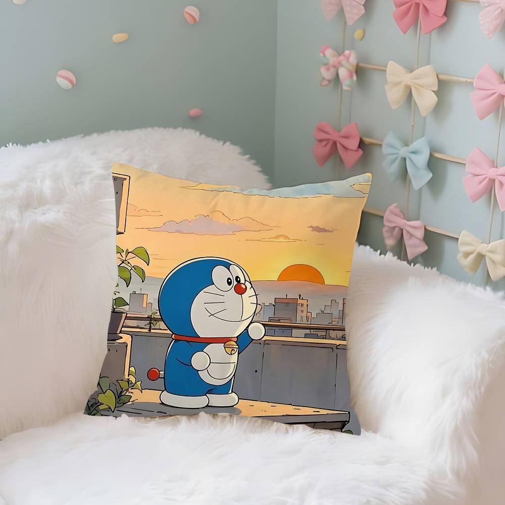 Cute CartoonDdoraemonS Kawaii Case Plush Fabric Soft Pillowcase Double Sided Print Cushion Cover Household Gifts