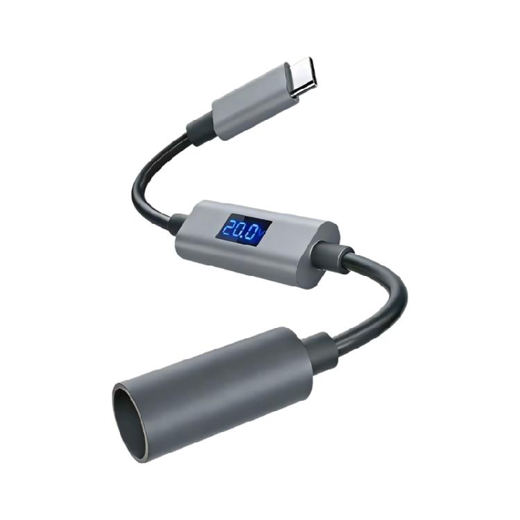 Надежный кабель питания DC5521 на USB-C для Satellite Mini с LED-экраном, показывающим поток питания и энергопотребление