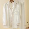 New women's satin pajamas spring and autumn ice silk long-sleeved butterfly jacquard high-end loungewear set is popular