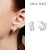 Sparkle Double Hoop 925 Silver Stud Earrings E056-04H