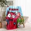 Custom Name Love Monster Theme Printed Blanket - Perfect for Couch, Bed, Travel & Outdoor Use | Machine Washable, Cozy & Durable.