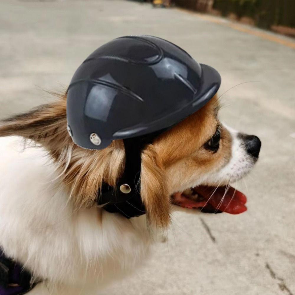 Adjustable Pet Safety Helmets Wear Resistant Pet Motorcycle Helmet Cap Dog Cycling Helmets  Outdoor