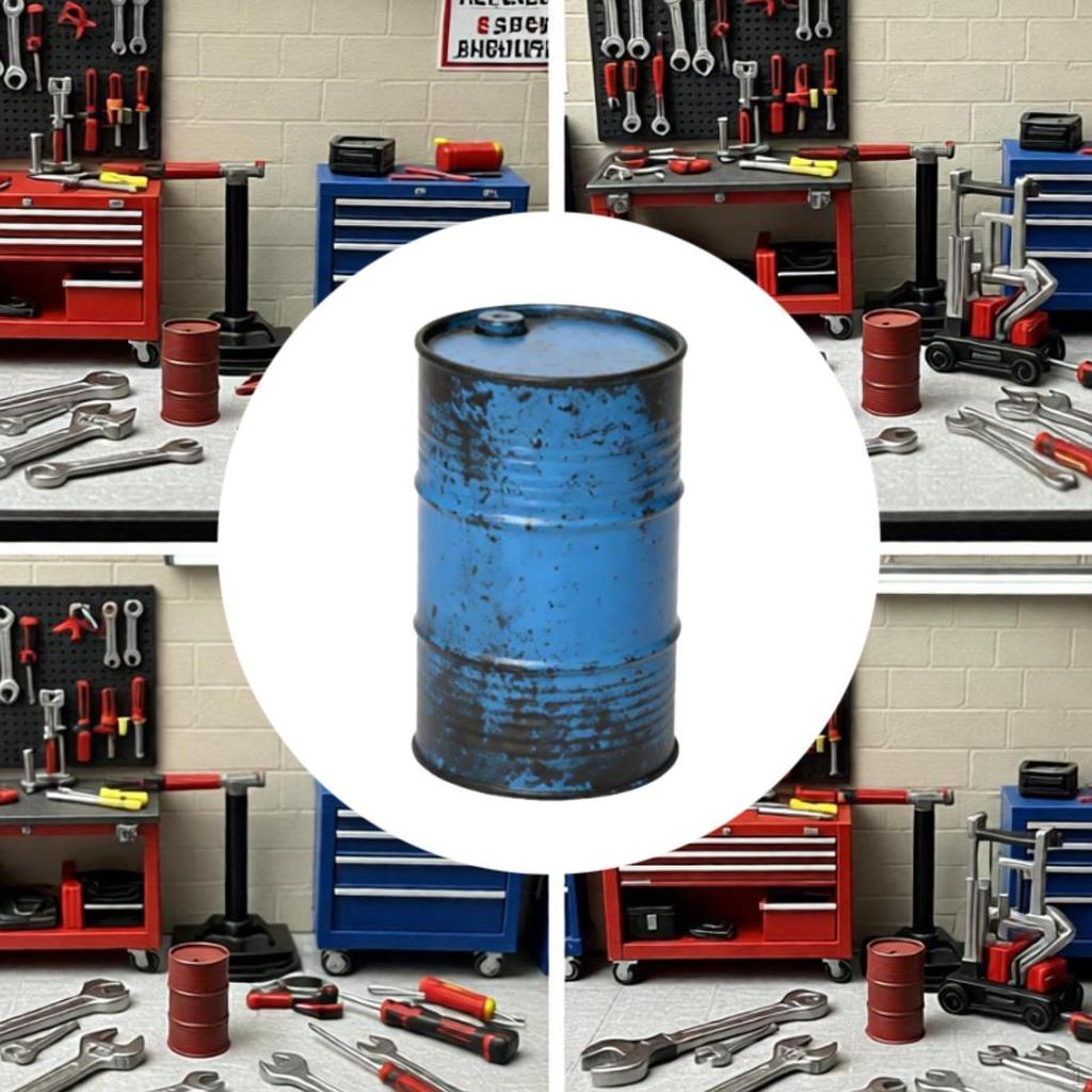 Декоративные аксессуары Модель бочки с нефтью 1/64 Компактная Коллекционная Миниатюрная скульптура Потертая для