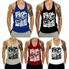 Men Summer Vest Sleeveless Slim Fit Hip Hop Letter Print Soft Stretchy U Neck Sweat Absorption Casual Fitness Gym Men Tank Top