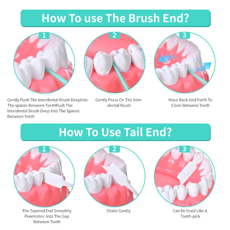 40 шт. межзубных силиконовых щеточек, зубочистки для зубов, чистящая щетка с нитью, инструмент для гигиены полости рта