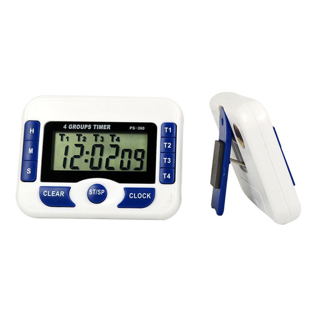 Цифровой таймер с напоминанием времени, электрический ЖК-дисплей, таймер для варки яиц, 4 канала, таймер обратного отсчета времени, будильник для приготовления пищи и выпечки