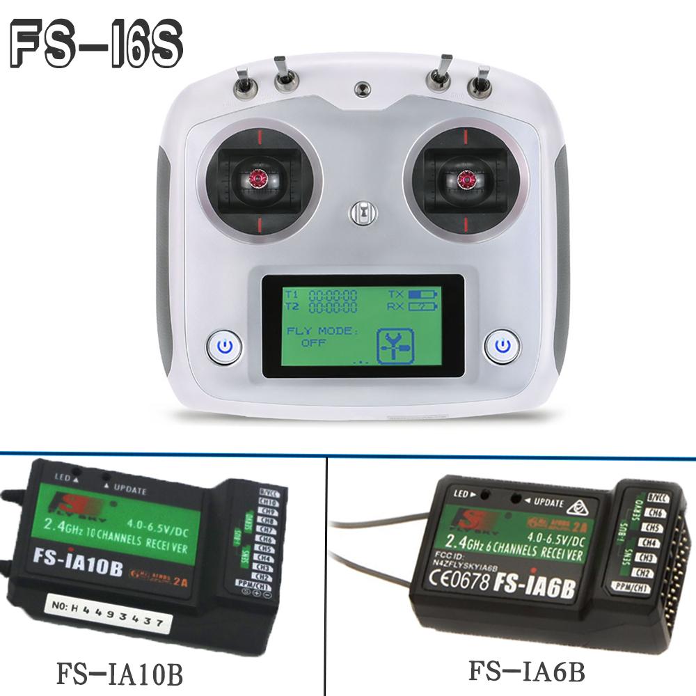 Flysky FS-I6S FS I6S 10CH 2.4G RC Quadcopter Transmitter Controller Set w/Receiver FS-iA6B or FS-IA10B w/Change Mode Gift
