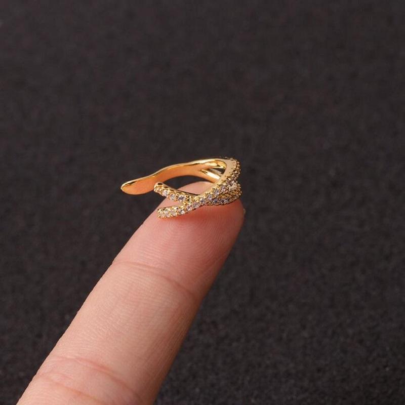 1 шт без пирсинга, блестящая нержавеющая сталь, хрящ, манжеты для ушей, кристалл, кубический циркон, зажим для ушей, ювелирные изделия