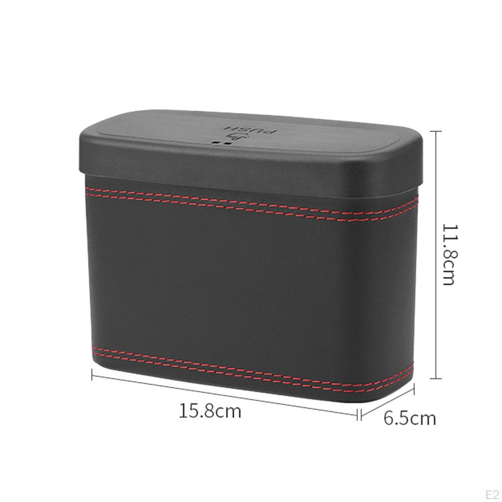 Car Trash Bin Dustbin with Lid Interior Accessories Vehicle Garbage Can for