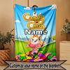 Custom Name Personalized Candy Crush Saga Print Blanket, Home Decor, Bedroom, Sofa, Camping, Couch, Gifts for Birthday Christmas