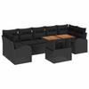 Garden Sofa Set with Storage 8 pcs Black Poly Rattan