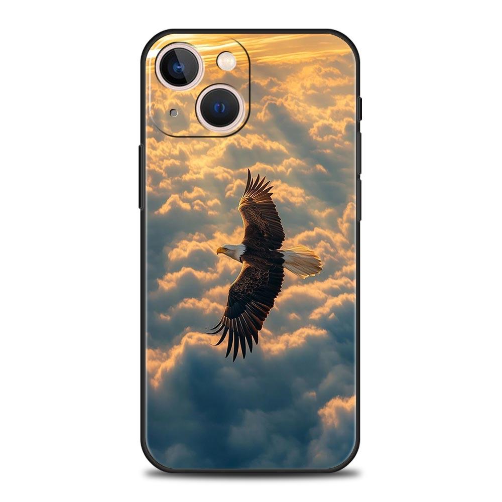 Чехол для телефона с орлом для iPhone 17 16 15 Pro Max 11 12 13 14 7 8 Plus SE 2020 X XR XS Мягкий черный