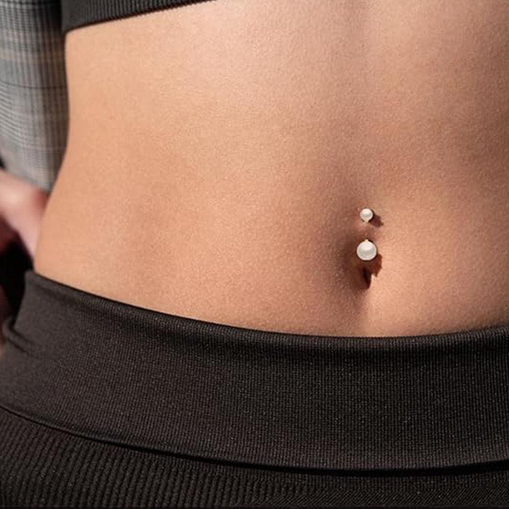 6Pcs Belly Button Ring Surgical Steel Hypoallergenic Belly Rings CZ Clicker Belly Button Piercings Kit for Women Dainty Navel Piercings Pack