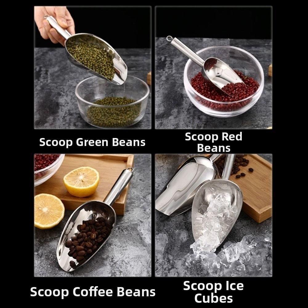 8/9/10/11/12in Stainless Steel Ice Shovel Heavy Duty Beans Shovel Dry Goods Shovel  Kitchen Utensil