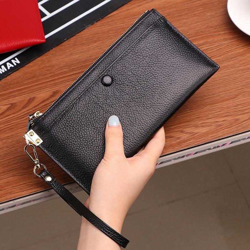 Кошельки высококачественный личи узор женский клатч плюс натуральная коровья кожа ретро клатч конверт