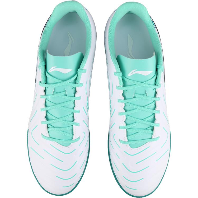 Li Ning Брокат TF Искусственный газон Покрытие Искусственный газон Амортизация Скользкая Устойчивость к истиранию Футбольные бутсы Мужские Белый Зеленый YSTV005-3