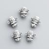 S999 Sterling Silver 3D God of Wealth Beads Handmade DIY Braided Bracelet Necklace Accessories