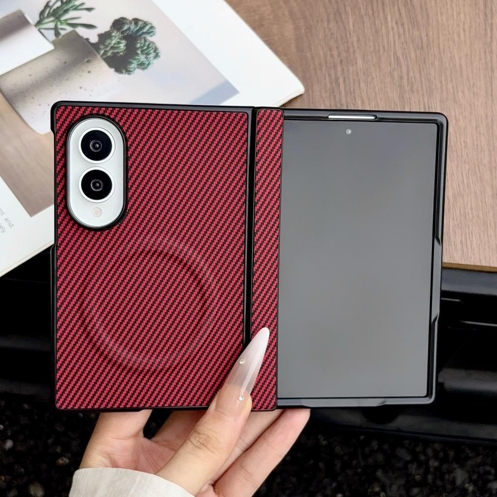 Fold8 Carbon Fiber Hinge Protect Magnetic Case for Samsung Z Fold8 Ultra Fold 8 7 6 5 for Magsafe Wireless Charge Bumper Cover