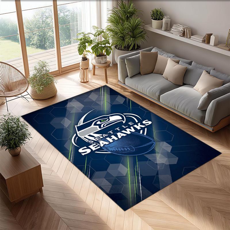 Seattle Seahawks Crystal Velvet Carpet Soft Anti?Slip Floor Mat Comfortable Home Living Room Bedroom Decor Rug