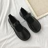 Туфли Мэри Джейн женские осень 2025 новые круглые туфли с неглубоким носком одно слово с маленькими кожаными туфлями универсальные толстые каблуки черные одинарные туфли