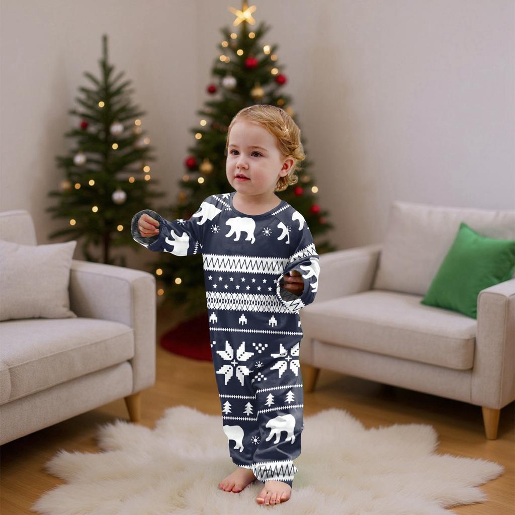 Christmas Prints Family Matching Long Sleeve Tops+Pants Set Family Matching Sets