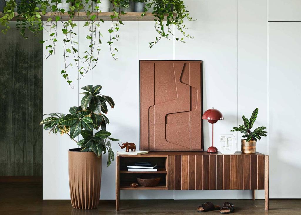 Donica Stripped Wysoka Eco Wood Zielona